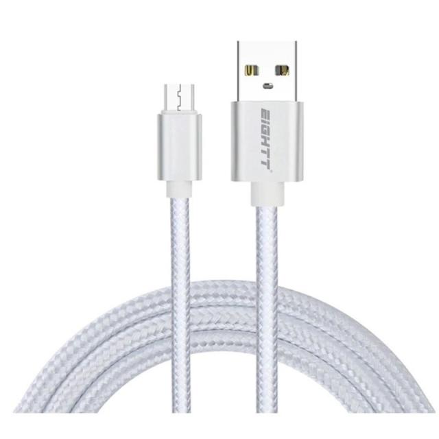 Eightt - ECM-1S cable USB USB 2.0 1 m USB A Micro-USB B Plata