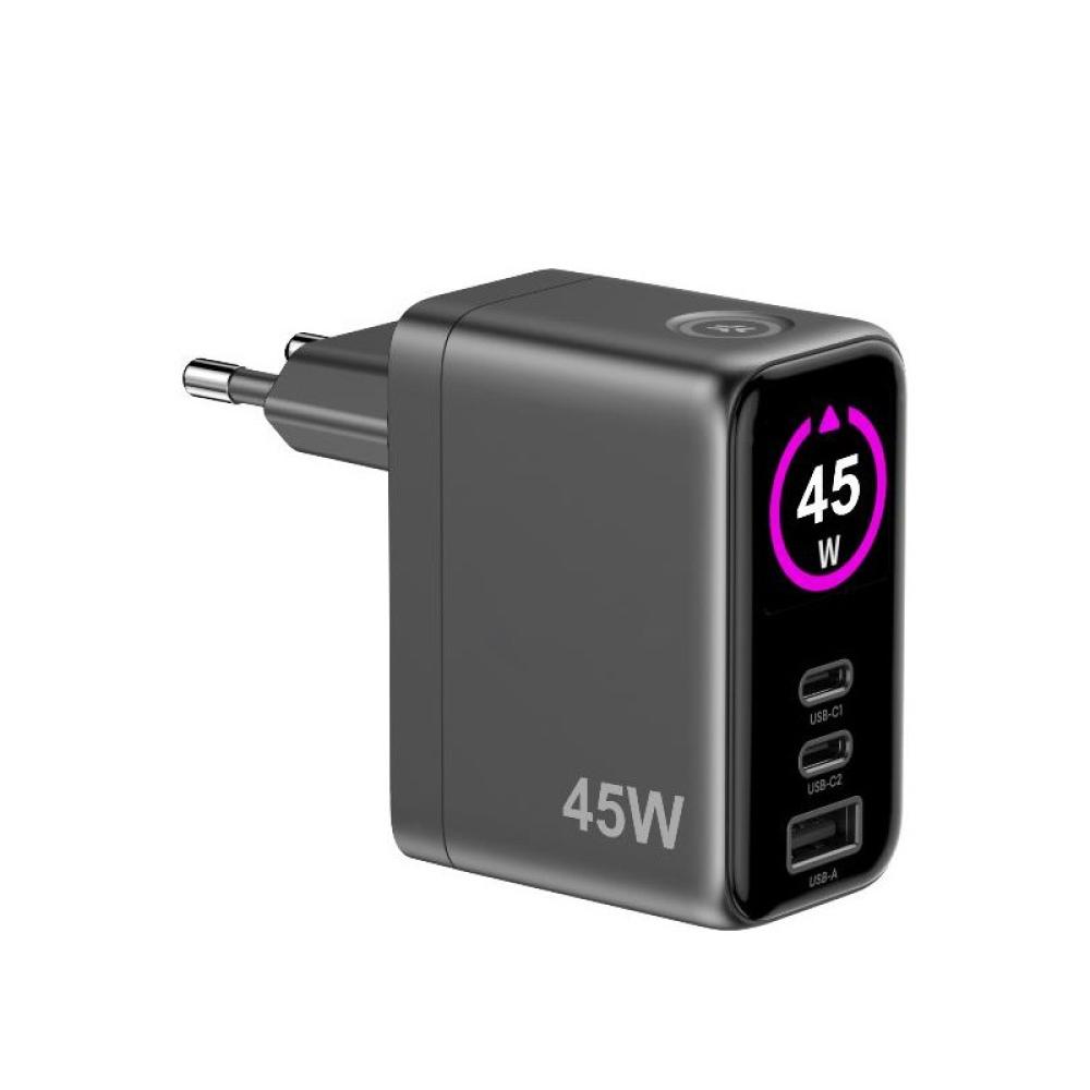 Celly - TCSCREEN2C1A45W cargador de dispositivo móvil Universal Negro Corriente alterna Carga rápida Interior