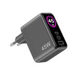 Celly - TCSCREEN2C1A45W cargador de dispositivo móvil Universal Negro Corriente alterna Carga rápida Interior