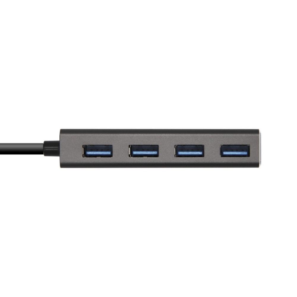 AISENS - Hub USB 3.1 USB-C, USB-C/M - 4 x Tipo A/H, Gris, 15 cm