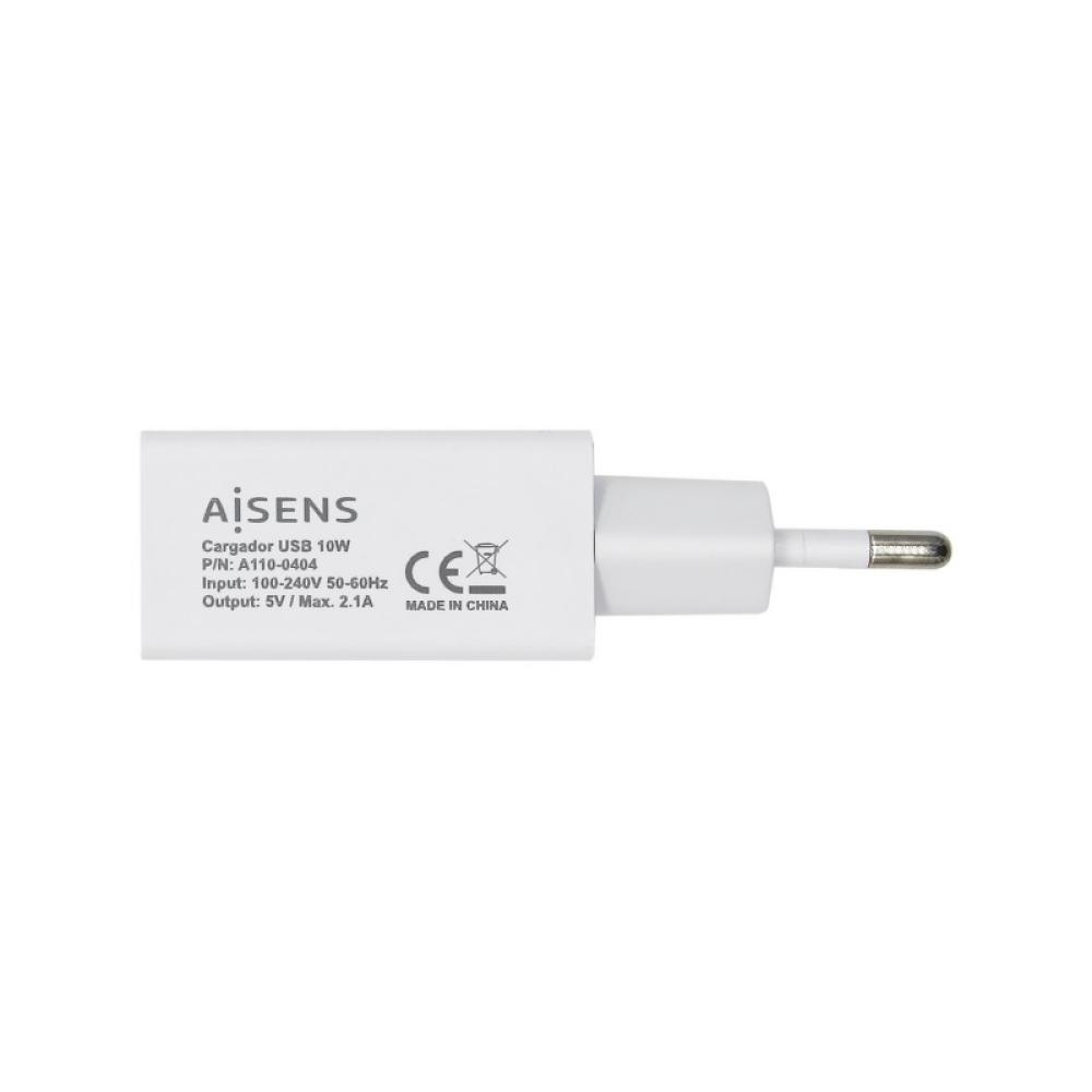 AISENS - Cargador USB 10W, 5V/2A, Blanco