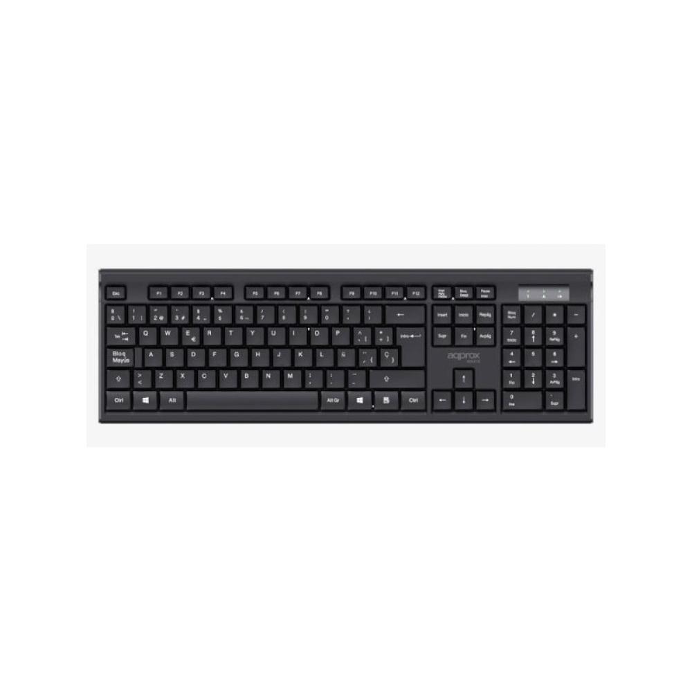 Approx - APPMX410 teclado Ratón incluido Hogar RF inalámbrico QWERTY Español Negro