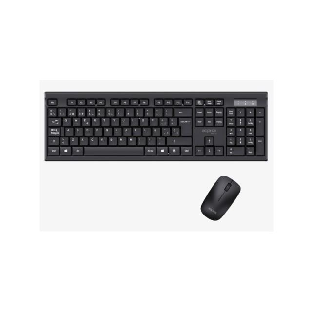 Approx - APPMX410 teclado Ratón incluido Hogar RF inalámbrico QWERTY Español Negro