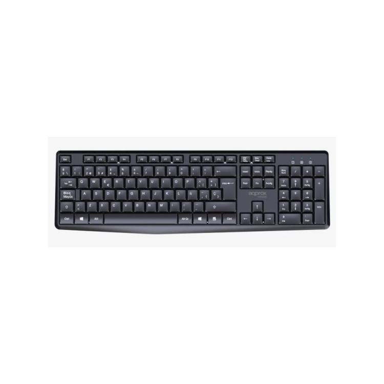 Approx - APPMX420B teclado Ratón incluido Hogar / Oficina RF inalámbrico QWERTY Español Negro