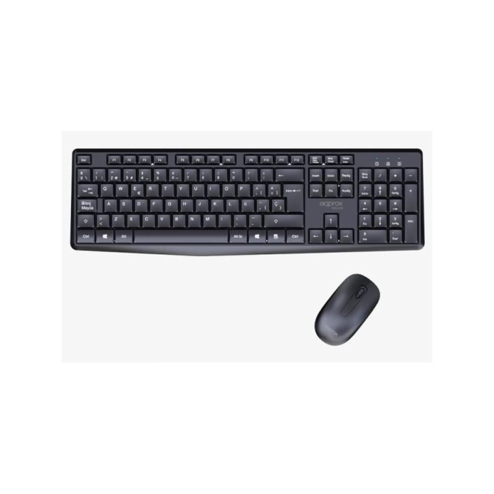 Approx - APPMX420B teclado Ratón incluido Hogar / Oficina RF inalámbrico QWERTY Español Negro