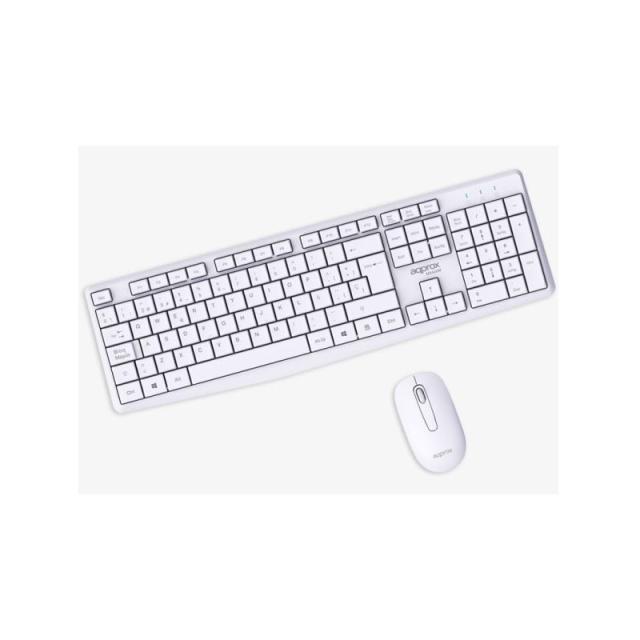 Approx - APPMX420W teclado Ratón incluido Hogar / Oficina RF inalámbrico QWERTY Español Blanco