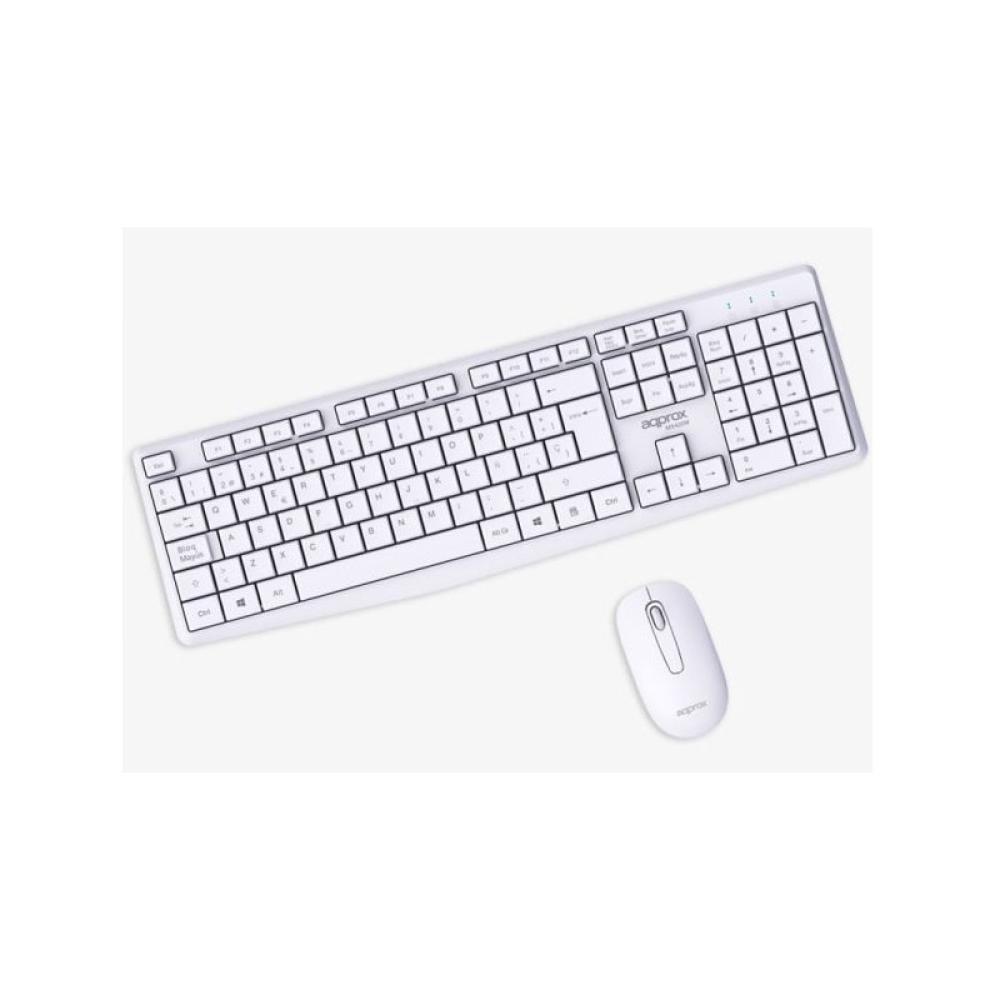 Approx - APPMX420W teclado Ratón incluido Hogar / Oficina RF inalámbrico QWERTY Español Blanco