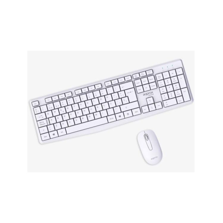 Approx - APPMX420W teclado Ratón incluido Hogar / Oficina RF inalámbrico QWERTY Español Blanco