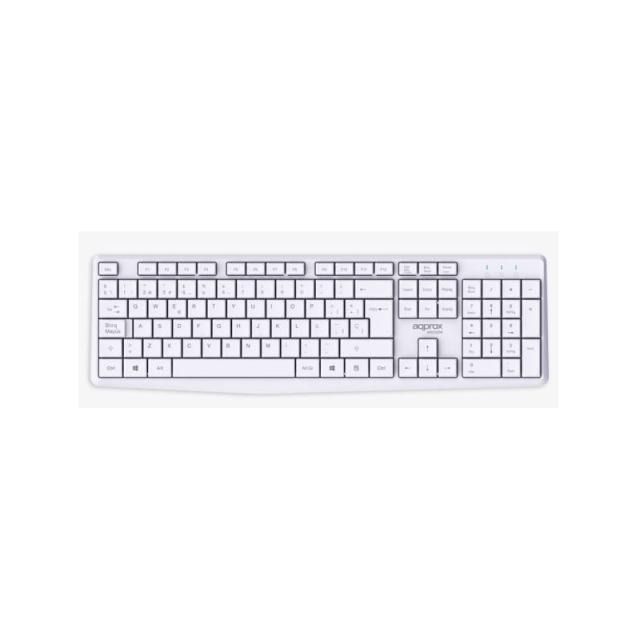 Approx - APPMX420W teclado Ratón incluido Hogar / Oficina RF inalámbrico QWERTY Español Blanco