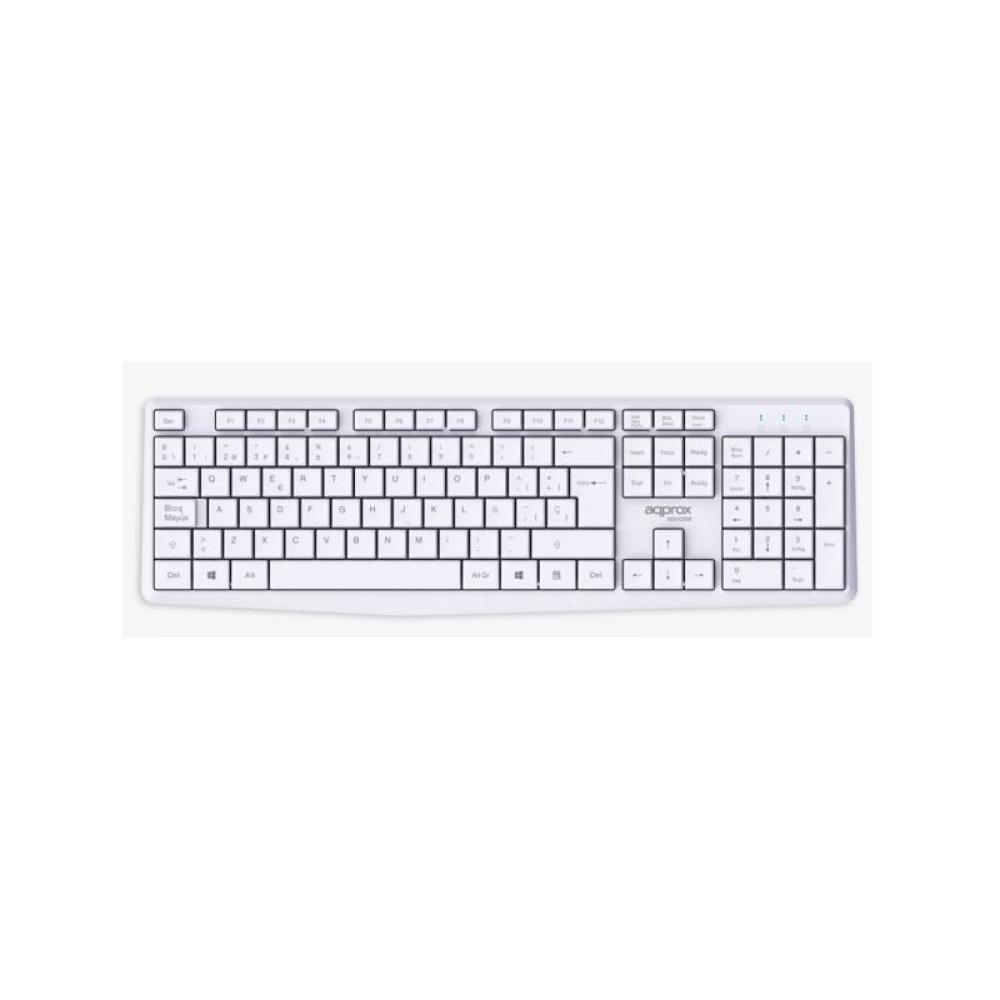 Approx - APPMX420W teclado Ratón incluido Hogar / Oficina RF inalámbrico QWERTY Español Blanco