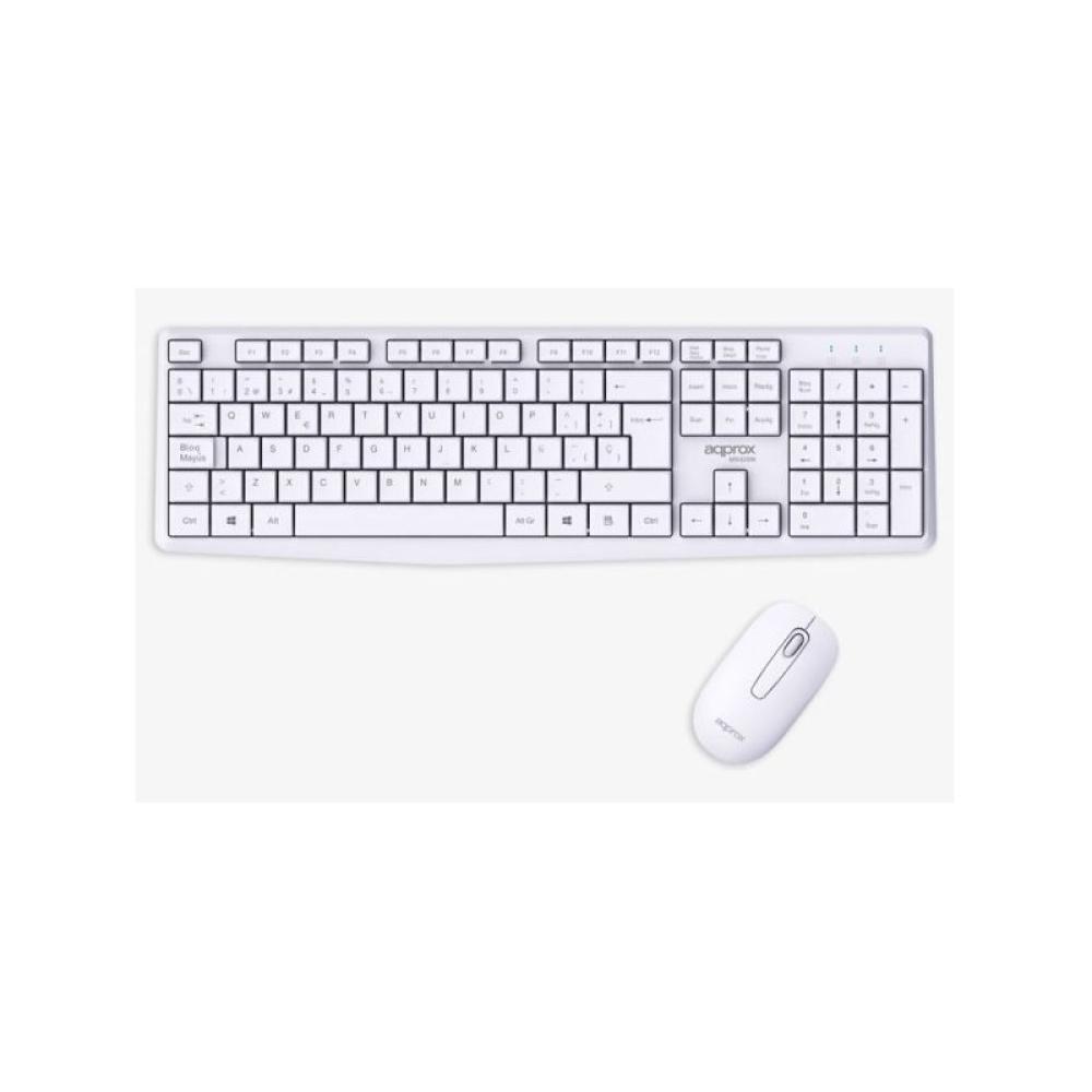 Approx - APPMX420W teclado Ratón incluido Hogar / Oficina RF inalámbrico QWERTY Español Blanco