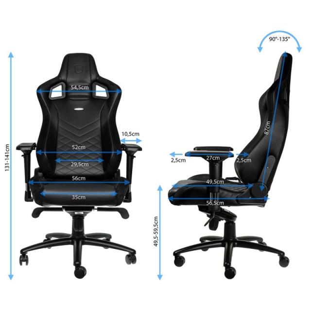 noblechairs - EPIC Silla para videojuegos de PC Asiento acolchado Negro