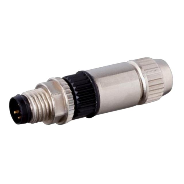 Zebra - FWP-IOPLUGM-M8 conector M8 3-Pin Negro, Acero inoxidable