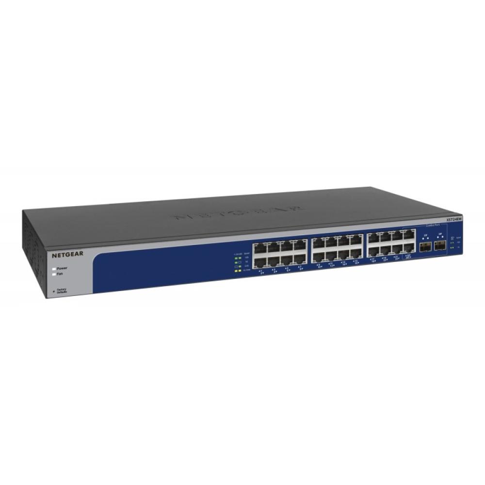 NETGEAR - XS724EM Gestionado L2 10G Ethernet (100/1000/10000) 1U Azul, Gris