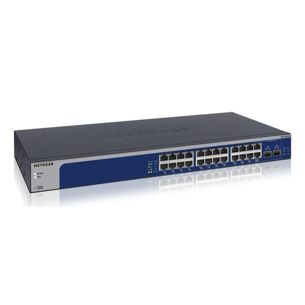 NETGEAR - XS724EM Gestionado L2 10G Ethernet (100/1000/10000) 1U Azul, Gris
