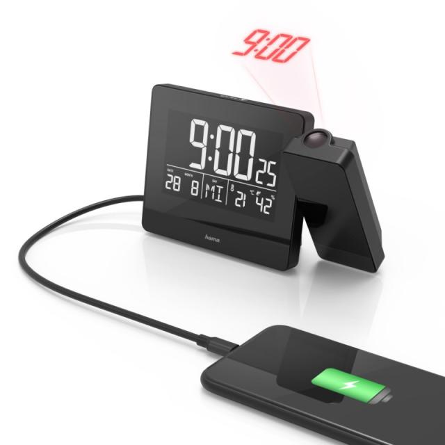 Hama - Plus Charge Reloj despertador digital Negro
