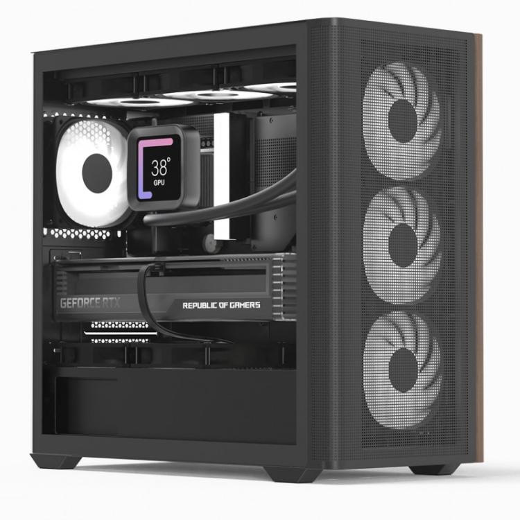 Aerocool - D301A Mini Tower Negro, Madera