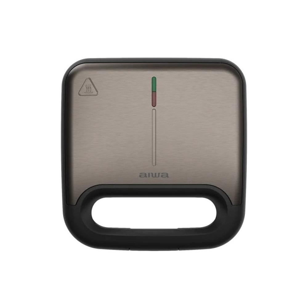 Aiwa - TETSU sandwichera 750 W Acero inoxidable, Negro