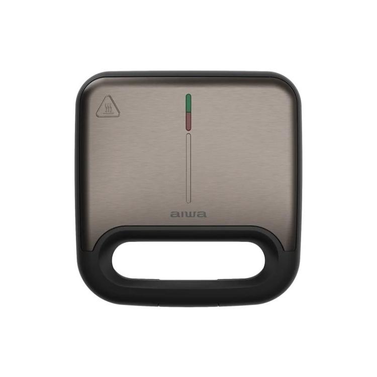 Aiwa - TETSU sandwichera 750 W Acero inoxidable, Negro