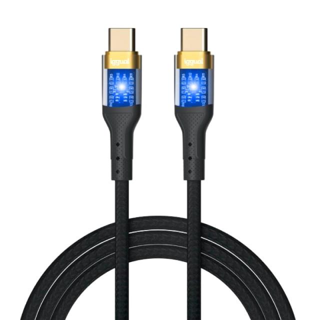 iggual - Cable tipo C a tipo C 3A 1 metro trenzado LED