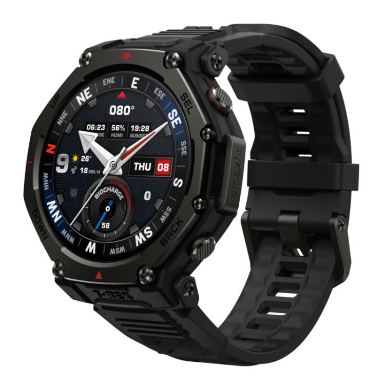 Amazfit - T-rex 3 Pro 3,35 cm (1.32") AMOLED 44 mm Digital 466 x 466 Pixeles Pantalla táctil Negro Wifi GPS (satélite)