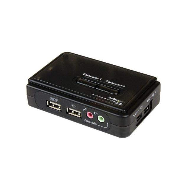 StarTech.com - Juego de Conmutador KVM de 2 puertos con todo incluido - USB - Audio y Vídeo VGA
