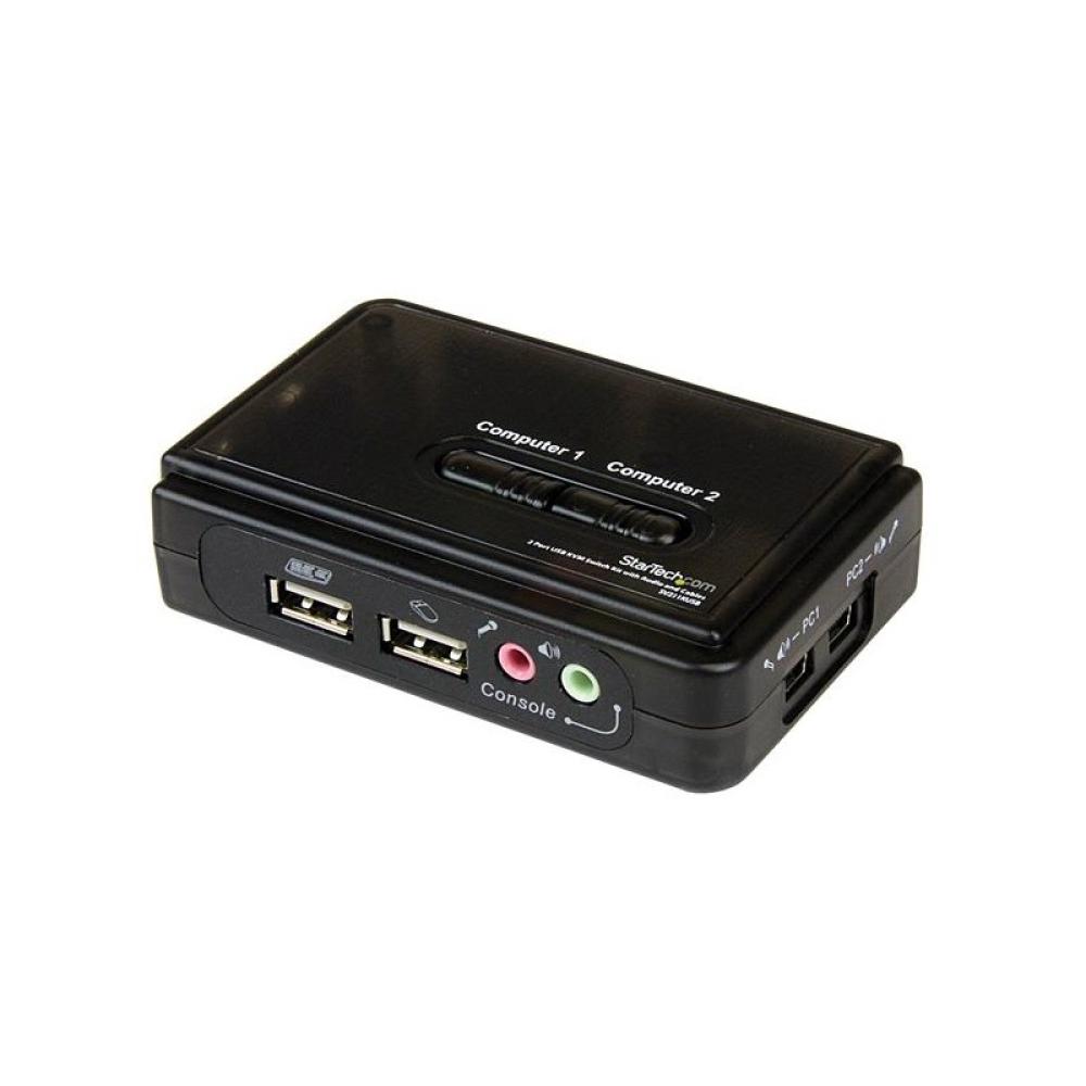 StarTech.com - Juego de Conmutador KVM de 2 puertos con todo incluido - USB - Audio y Vídeo VGA