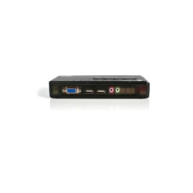 StarTech.com - Juego de Conmutador Switch KVM 4 Puertos Vídeo VGA USB 2.0 con Cables y Audio