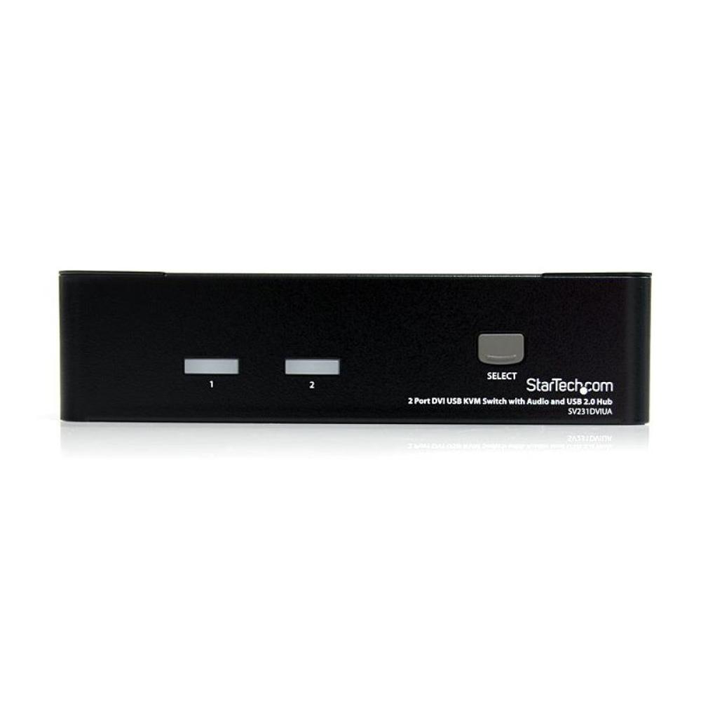StarTech.com - Conmutador Switch KVM - 2 puertos USB 2.0 - Audio Vídeo DVI