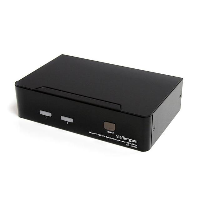 StarTech.com - Conmutador Switch KVM - 2 puertos USB 2.0 - Audio Vídeo DVI