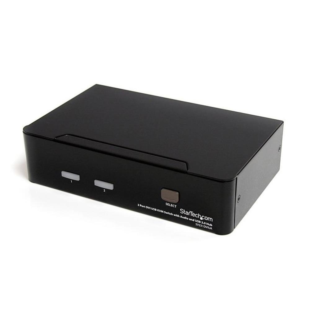 StarTech.com - Conmutador Switch KVM - 2 puertos USB 2.0 - Audio Vídeo DVI