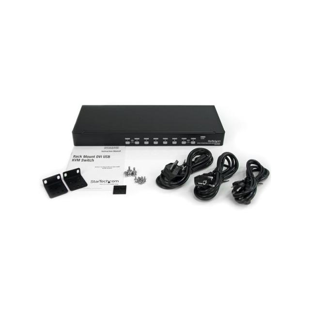 StarTech.com - Conmutador Switch KVM 8 Puertos de Vídeo DVI USB 2.0 USB B - 1U Rack Estante