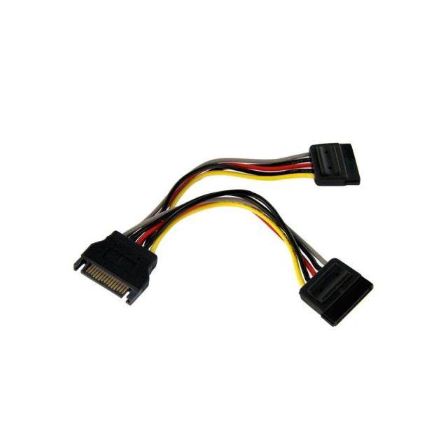 StarTech.com - Cable Adaptador Bifurcador Divisor Splitter de Alimentación SATA de 0,15m - 2x Hembra