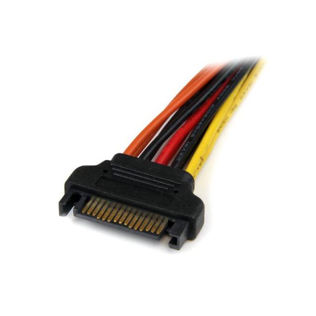 StarTech.com - Cable 0,15m Adaptador Bifurcador Divisor Splitter Alimentación SATA Latching Cierre Pestillo - 2x Hembra