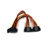 StarTech.com - Cable 0,15m Adaptador Bifurcador Divisor Splitter Alimentación SATA Latching Cierre Pestillo - 2x Hembra