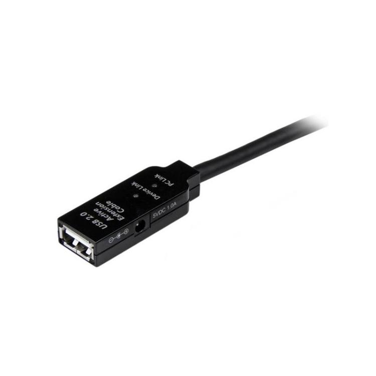 StarTech.com - Cable 15m Extensión Alargador USB 2.0 Activo Amplificado - Macho a Hembra USB A - Negro
