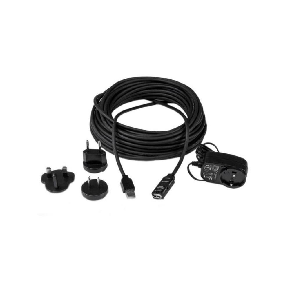 StarTech.com - Cable 15m Extensión Alargador USB 2.0 Activo Amplificado - Macho a Hembra USB A - Negro