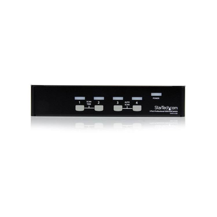 StarTech.com - Conmutador Switch Profesional KVM 4 Puertos Vídeo VGA - USB - Hasta 1920x1440