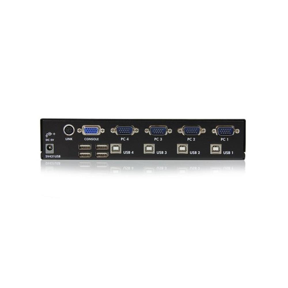 StarTech.com - Conmutador Switch Profesional KVM 4 Puertos Vídeo VGA - USB - Hasta 1920x1440