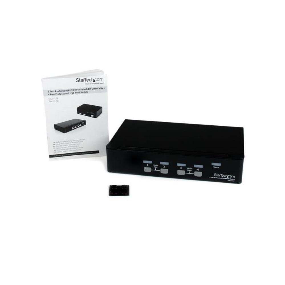 StarTech.com - Conmutador Switch Profesional KVM 4 Puertos Vídeo VGA - USB - Hasta 1920x1440