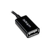 StarTech.com - Cable Adaptador de 12cm Micro USB Macho a USB A Hembra OTG para Tablets Smartphones - Negro
