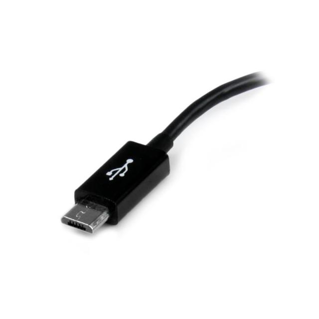 StarTech.com - Cable Adaptador de 12cm Micro USB Macho a USB A Hembra OTG para Tablets Smartphones - Negro