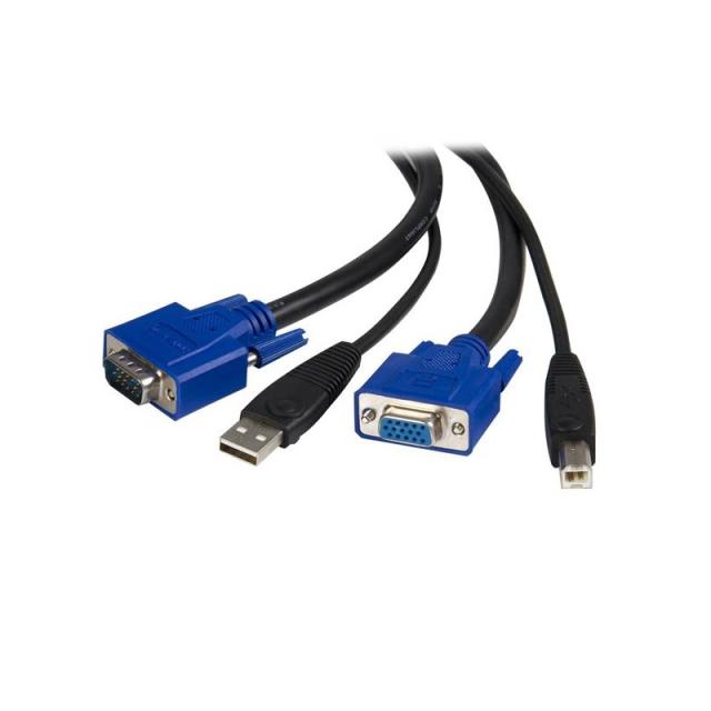 StarTech.com - Cable KVM de 1,8m Todo en Uno VGA USB A USB B HD15 - 6ft Pies 2 en 1