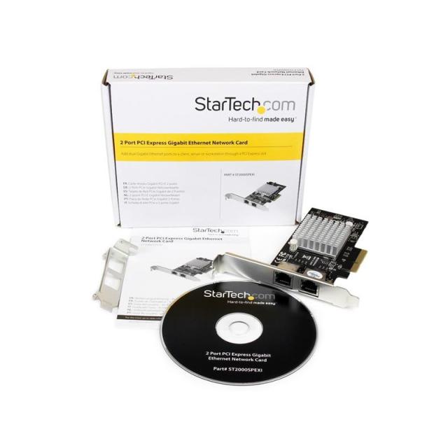 StarTech.com - Tarjeta Adaptador de Red PCI Express PCI-E Gigabit Ethernet con 2 Puertos RJ45 Chipset Intel i350