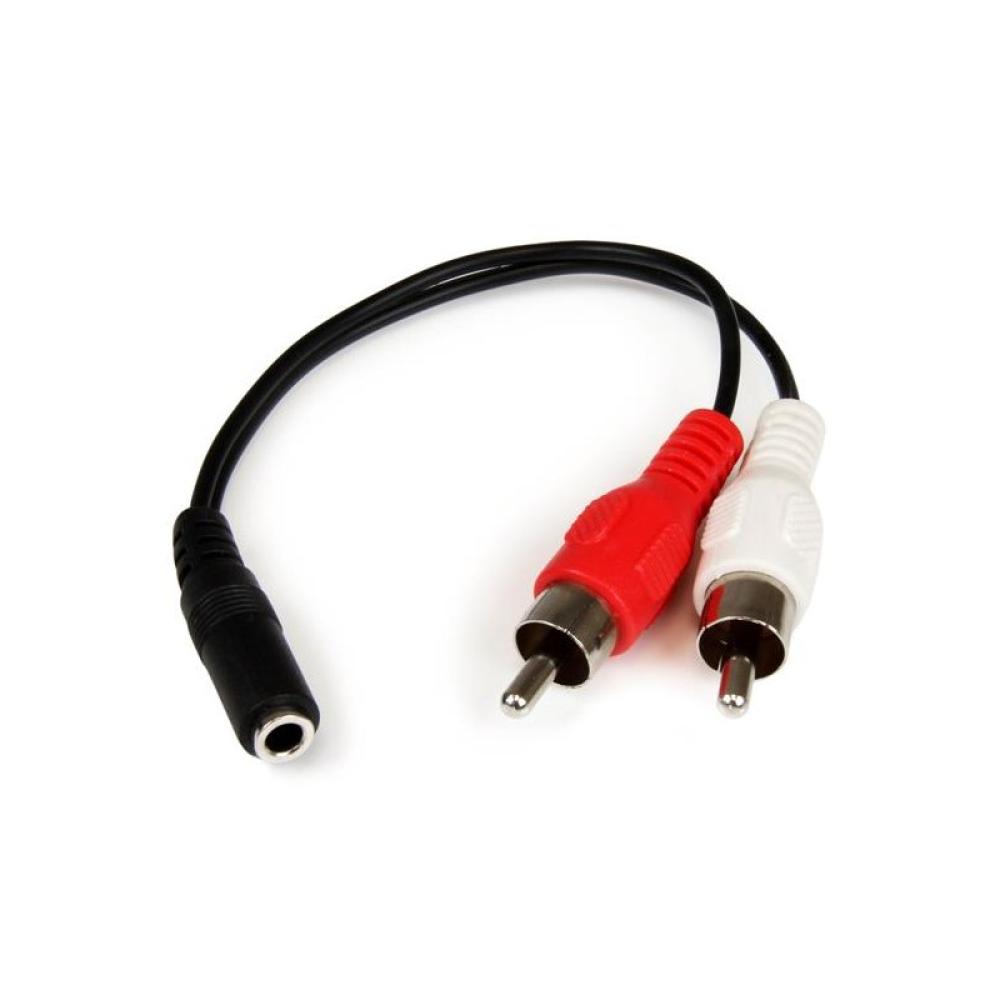 StarTech.com - Cable Adaptador de 15cm de Audio Estéreo Mini Jack de 3,5mm Hembra a 2x RCA Macho