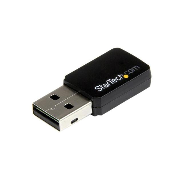 StarTech.com - Mini Adaptador de Red USB 2.0 Inalámbrico Wireless-AC de Banda Doble AC600 - Wifi 802.11ac 1T1R
