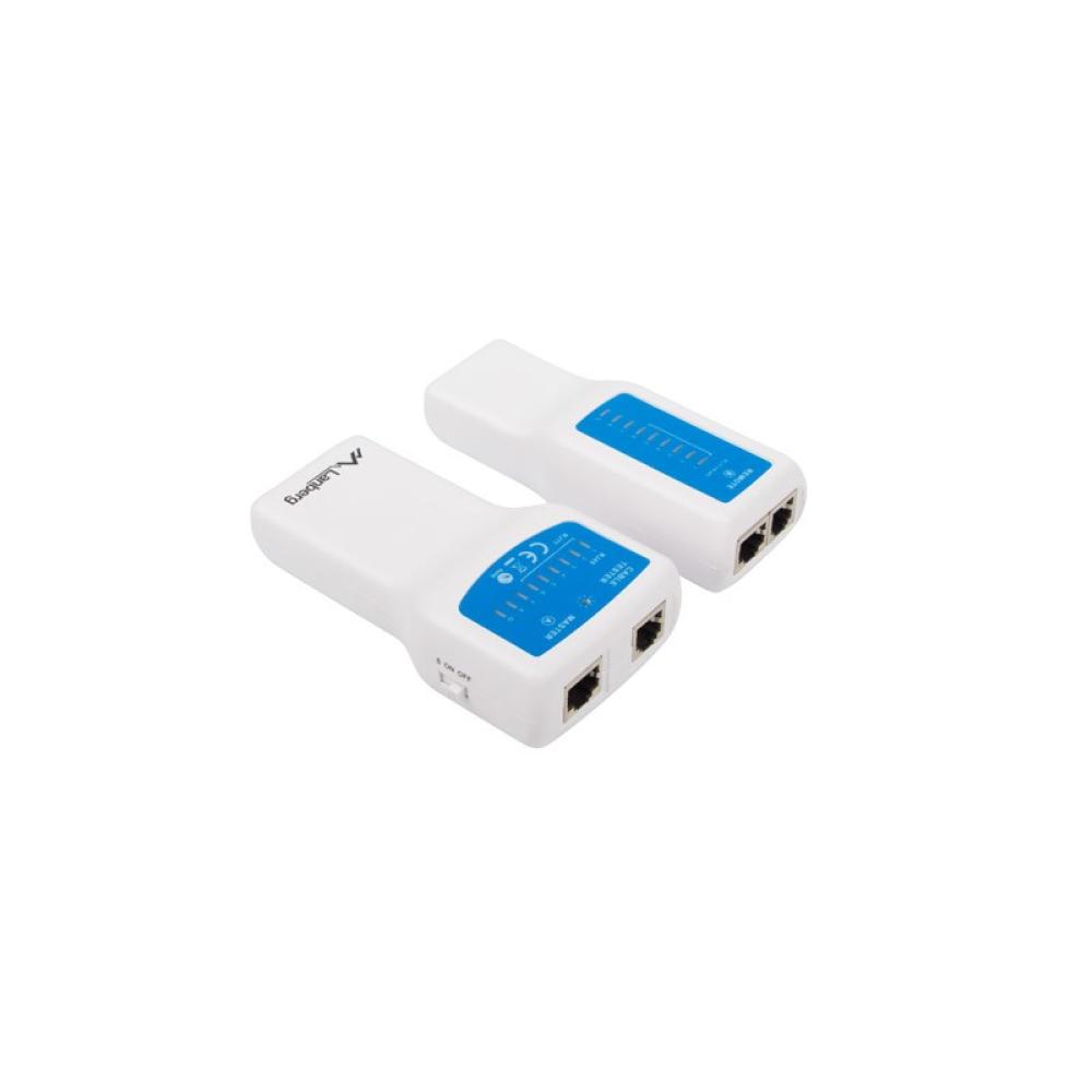 Lanberg - NT-0402 comprobador de cables de red Comprobador de alimentación PoE Azul, Blanco
