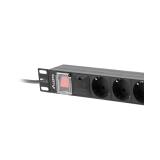 Lanberg - PDU-08F-0200-BK unidad de distribución de energía (PDU) 8 salidas AC 1U Negro