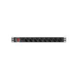 Lanberg - PDU-08F-0200-BK unidad de distribución de energía (PDU) 8 salidas AC 1U Negro