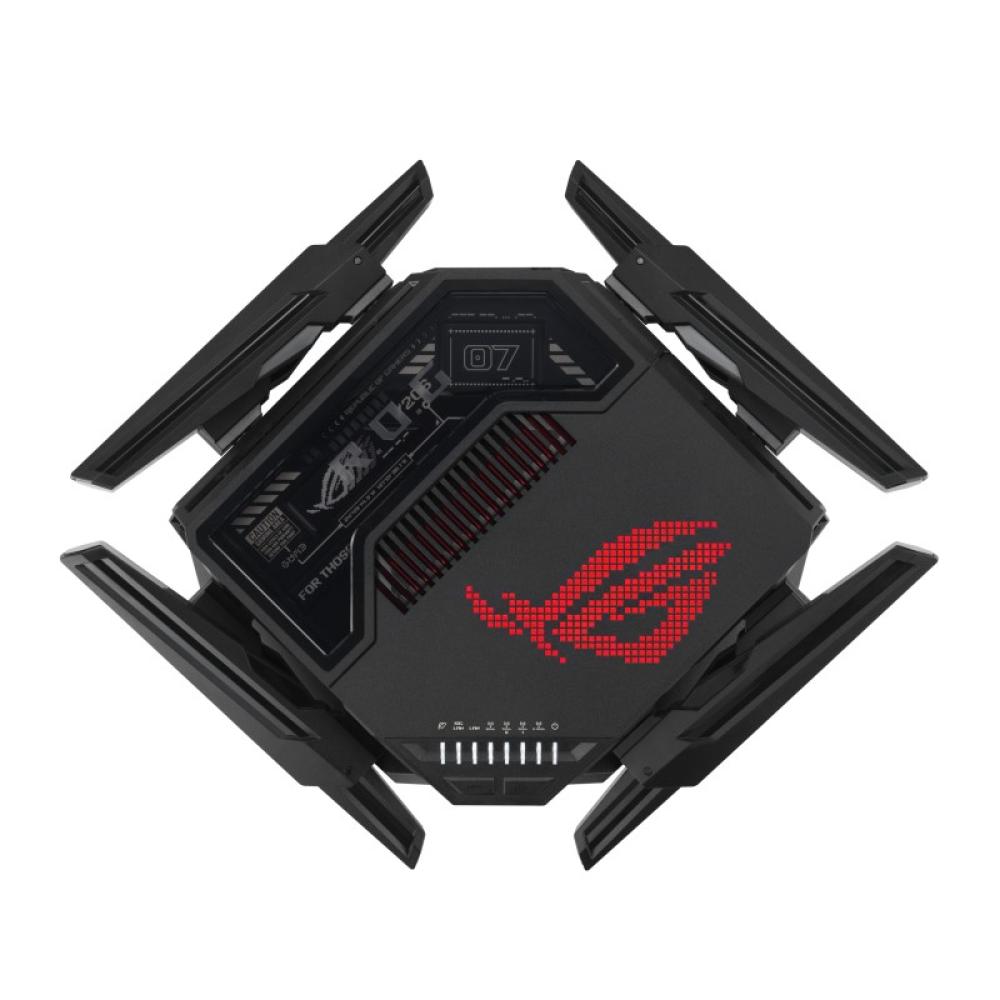 ASUS - ROG Rapture GT-BE98 router inalámbrico 10 Gigabit Ethernet Quad-band (2.4 GHz / 5 GHz-1 / 5 GHz-2 / 6 GHz) Negro